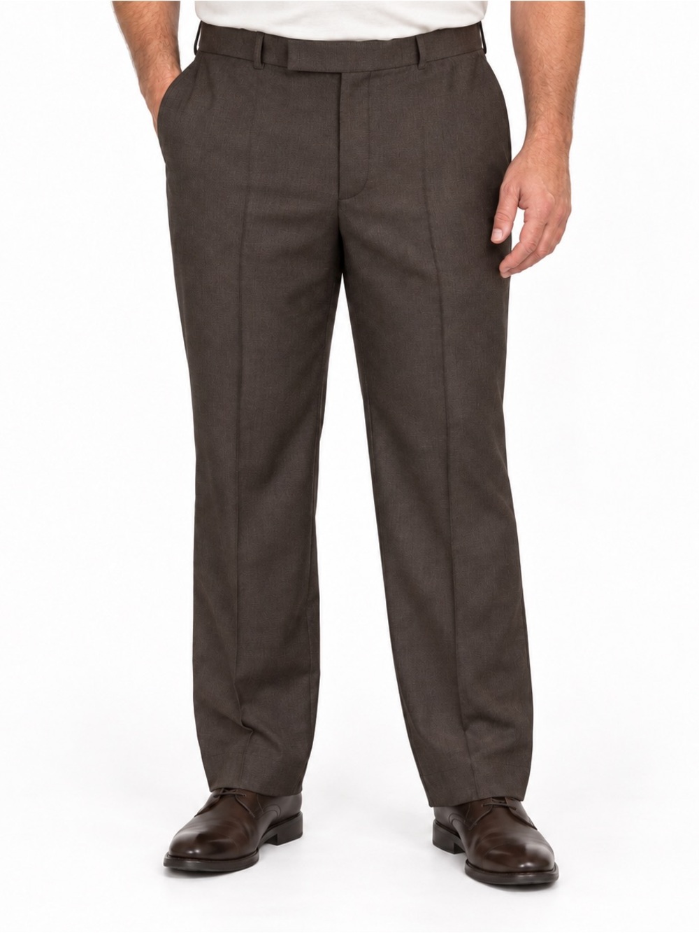 The Raymond Shop Gatsby Dress Pants Mens 37x28 Brown Super 70s Merino Wool